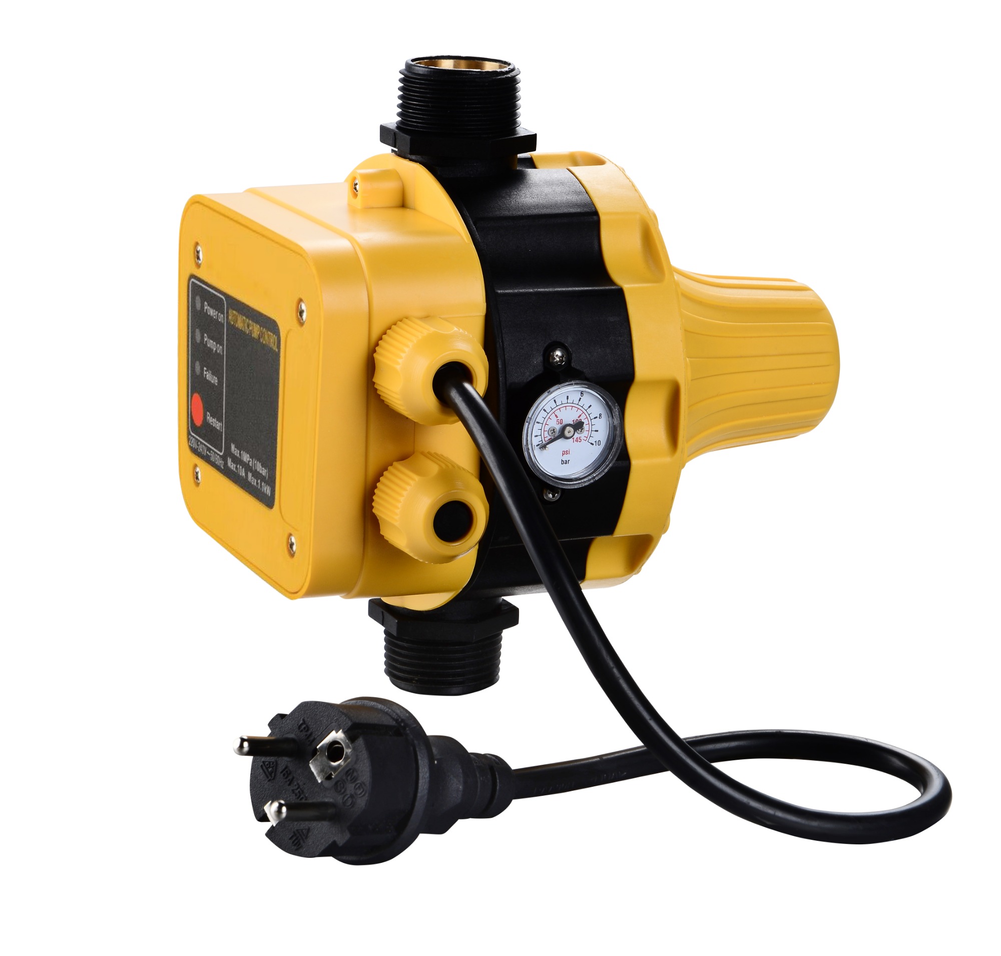 Automatic Water Pump Pressure Switch Electric Controller W/Gauge